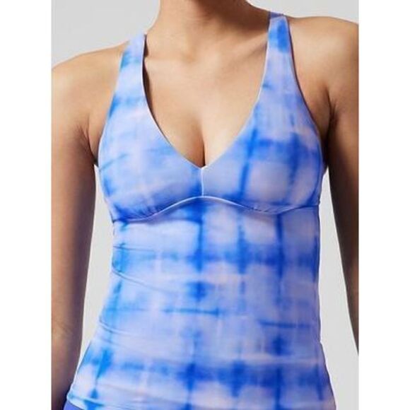 Athleta Bali blue plunge neck tankini BNWT size small - Picture 5 of 9